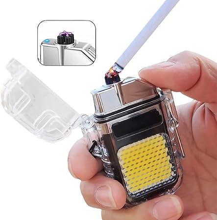 WATERPROOF ELECTRIC LIGHTER WITH STRONG FLASHLIGHT